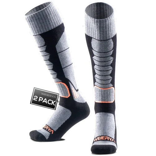 WEIERYA Ski Sock Merino Wool Ski Socks Mens Womens Skiing & Snowboarding Socks, Over The Calf