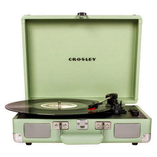 Crosley CR8005F-MT Cruiser Plus Vintage 3-Speed Bluetooth in/Out Suitcase Vinyl Record Player Turntable, Mint