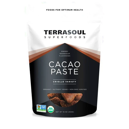 Terrasoul Superfoods Raw Organic Cacao Paste, 16 Oz, Pure and Rich Dark Chocolate for Gourmet Desserts, Smoothies, and For All Your DIY Decadent Chocolate Creations