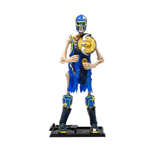 Boss Fight Studio Epic H.A.C.K.S. Bonesault Skeleton Action Figure – Highly Articulated Collectible Figurine with Accessories – Microphone, Bat, Championship Belt, Alternate Head, and Stand – 1:12