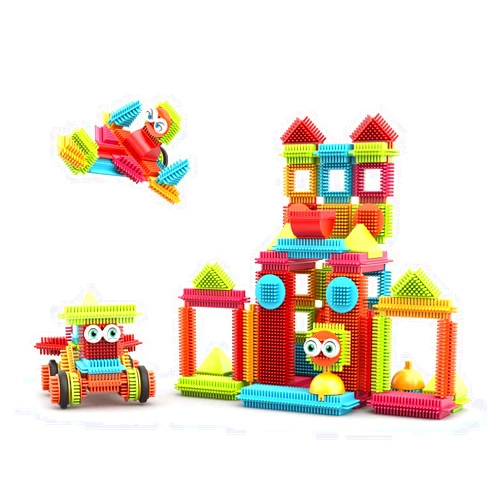 Contixo STEM Building Toys - ST5 and ST6 244pcs Bristle Shape 3D Tiles Set Construction Learning Stacking Educational Block Bundle