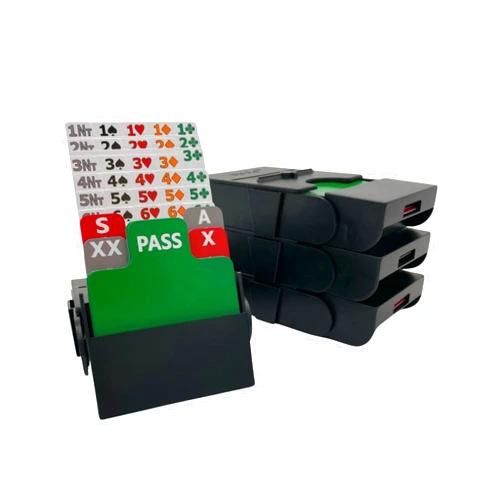Baron Barclay Bid Pal – Bridge Bidding Devices for The Card Game Bridge – Set of 4 (Black)