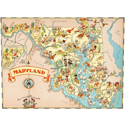 Q&K Puzzles for Adults 1000 Pieces Maryland Wooden Map Jigsaw Puzzle Games USA of State Puzzle Map Decorate