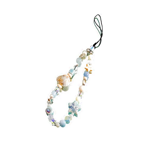VICKYPOP Cute Shell Cell Phone Lanyard Strap Charms - Handmade Starfish Charms for Women