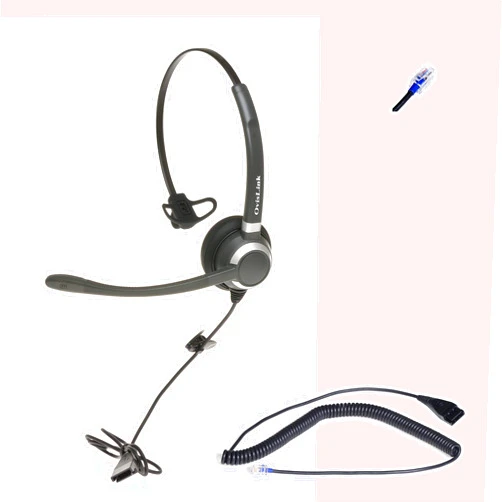 OvisLink Noise Canceling Call Center Headset Compatible with Mitel Phones Include 5200 Series, 5300 Series Models | Rotatable Microphone | Come with RJ9 Quick Disconnect Cord Connect Direct to Phone