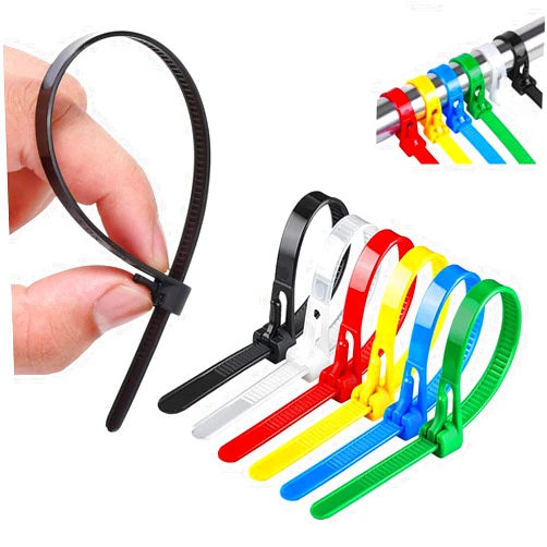 Generic 100pcs Buckle Self-Locking Premium Nylon Cable Wire Ties, Reusable Plastic Nylon Cable Ties,Adjustable Zip Ties Straps ，Lndoor and Outdoor Multipurpose Plastic Cable Ties (Multicolor，100pcs, 8in)