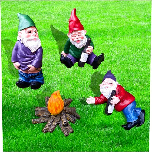 brableewear 4Pcs Garden Drunk Gnome Sculpture Ornament Dwarf Figurines Mini Resin Elf Fairy Garden Statue for Indoor Outdoor Decor