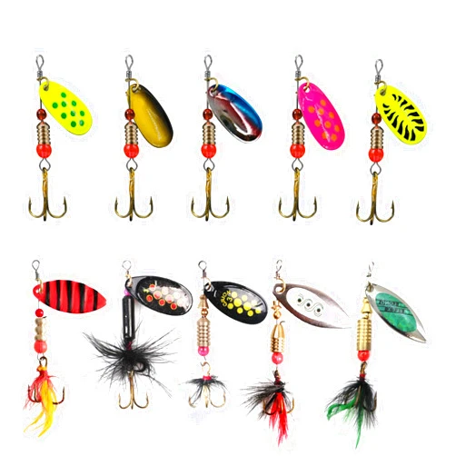SANWEAL Deadly Rooster Tail Fishing Lures - High-Efficiency Trout Lures with Brass Spinner, Includes 10 Panther Martin Trout Lures in Multiple Colors and Sizes