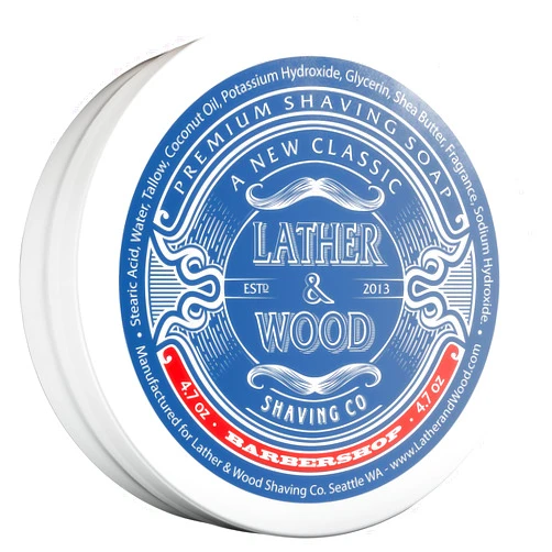Lather & Wood Shaving Co Lather & Wood Shaving Soap - Barbershop - Simply The Best Luxury Shaving Cream - Tallow - Dense Lather with Fantastic Scent for The Worlds Best Wet Shaving Routine. 4.7 oz (Barbershop)