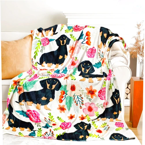 Koesnbre Cute Dachshund Blanket for Women Girls Kids Adults 40