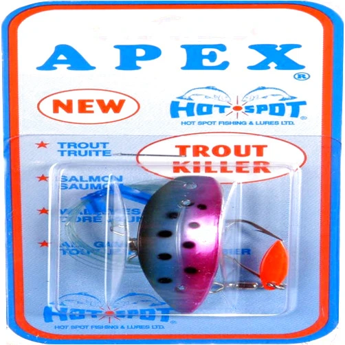 Apex Hot Spot Size 15 Apex Rainbow Trout Fishing Lure, Purple/Blue
