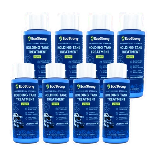 Eco Strong RV Toilet Treatment | RV Black Tank Treatment | RV Holding Tank Digestor, Odor Eliminator, and Cleaner | Perfect for Campers, RVs, Boats, 16 Treatments, Lavender