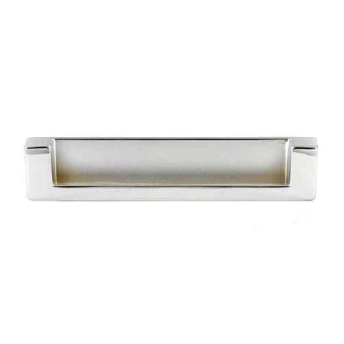 Richelieu Hardware BP897128140 5 1/16-inch (128 mm) Center-to-Center Chrome Modern Recessed Cabinet and Drawer Pull Handle for Kitchen, Bathroom, and Furniture