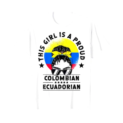 Colombian Ecuadorian Roots Hispanic Heritage Month Colombia Flag Ecuador Grown Women Girl Citizen Pride T-Shirt