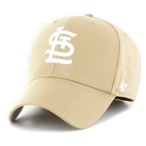 47 MLB Khaki White Primary Logo MVP Adjustable Hat, Adult One Size Fits All