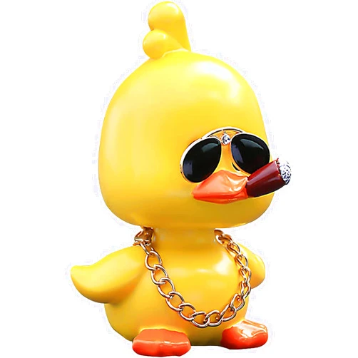 wonuu Cute Yellow Duck Car Ornaments Cool Duck Car Dashboard Decorations Shaking Head Doll