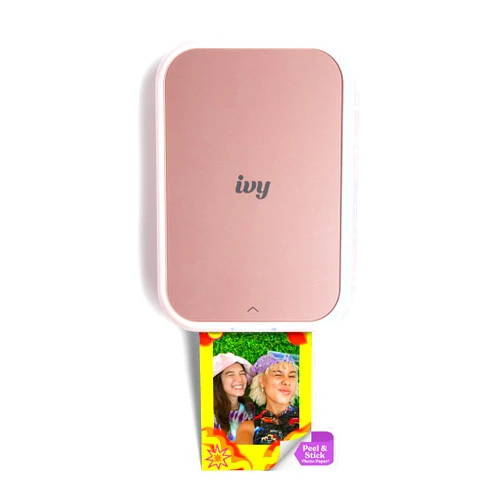 Canon Ivy 2 Mini Photo Printer, Print from Compatible iOS & Android Devices, Sticky-Back Prints, Blush Pink