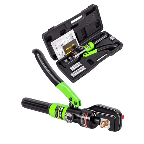 AMZCNC 10 Tons Hydraulic Wire Battery Cable Lug Terminal Crimper Crimping Tool With 9 Pairs of Dies,1/8” Wire Rope Crimping Tool