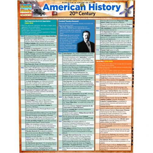 Inc. BarCharts American History 20Th Century (Quick Study Academic)