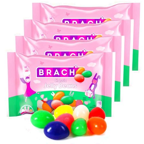 KATIE’S KANDY KORNER Easter Candy Classic BrachsJelly Beans Assorted Flavors - Colorful Jellybeans Fruity Candies for Kids, Party Favors, Birthdays, Easter Basket Stuffers, and Spare Time Indulgence (4-Bags)