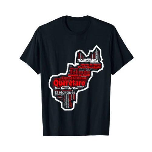 Mapa De Queretaro Mexico Ciudades Queretaro Mexico Mapa Y Municipios Mexican State T-Shirt