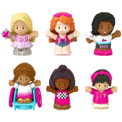 Fisher-Price Barbie Figure 6-Pack by Fisher-Price Little People Gift Set of Toys for Toddlers, Pretend Play, Storytelling Ages 18 Months to 5 Years