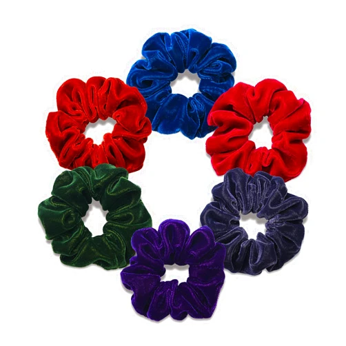 Wenobby 6 PCS Small Super Soft Velvet Hair Scrunchies for Women or Girls, Assorted Pack Hair Ties for Short Thin Hair(Small Velvet)