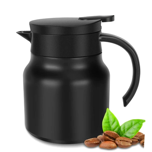 Carperipher 34oz Thermal Coffee Carafe, Stainless Steel Insulated Vacuum Thermos Coffee Carafes For Keeping Hot/Cold, Travel Size Coffee Carafe Airpot, Tea, Water, Beverage Dispenser, Black