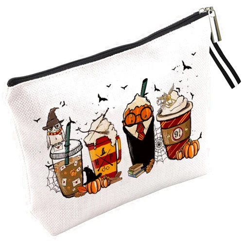 TTBDKKDM Coffee Lover Makeup Bag Wizard Gift Cosmetic Bag Magic Movie Themed Travel Toiletry Bag Wizard Inspired Gift Makeup Bag for Wizard Series Fans