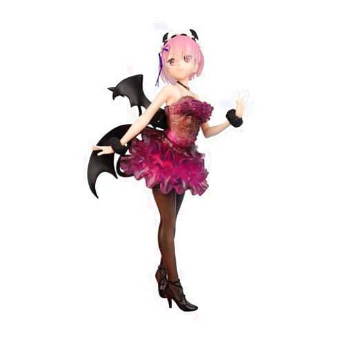 LUNK Anime Rem Figure Ram Re 0 Figure 6.3in Rem and Ram Figurine Action Figure Statue Model PVC Desktop Decoration Gifts for Collectible(Devil Rem Figure)