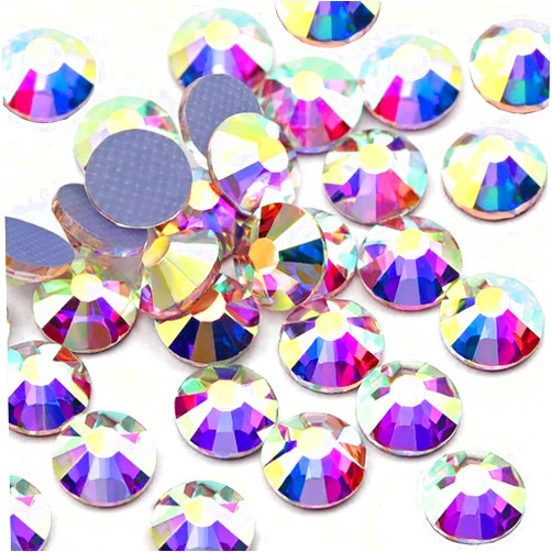 MISDONR 2880 Pieces Crystal AB SS10 Hotfix Rhinestones 2.8mm Flatback Rhinestones for Clothes Shoes Crafts