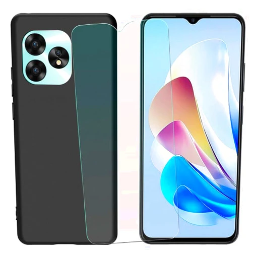 NEOYUKL Cover for Umidigi A15/ Umidigi A15C/ Umidigi A15T Phone Case(6.70 inches), for Umidigi A15 Screen Protector [1 Pack],Black Shell for Umidigi A15/ Umidigi A15C/ Umidigi A15T