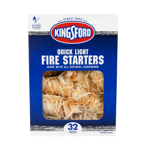 Kingsford Quick Light Fire Starter Rolls, All Natural Hardwood with Paraffin, Water Resistant and Easy Lighting for Charcoal, Pellet Grills, Smokers, Campfires, Outdoor Fireplaces, 32 Count