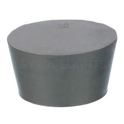 CleverDelights Rubber Stopper — Size 10 — 1 Pack — 42mm x 50mm x 25mm Long — Gray Solid Plug #10