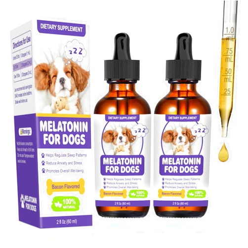 RUAKPL Melatonin for Dogs,Dog Sleep Aid,Calming for Dogs,Melatonin for Sleep Relieves Anxiety and Stress in Dog, Helps Calm and Restful Sleep,Bacon Flavor