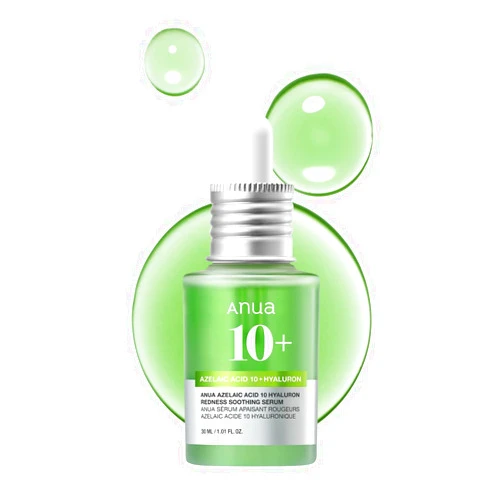 Anua Azelaic Acid 10 Hyaluron Redness Soothing Serum, Facial Serum for Troubled & Sensitive skin, Breakouts, Hyaluronic Acid, Niacinamide, Spot Care, Natural Color, Korean Skincare (30ml/ 1.01 fl oz.)