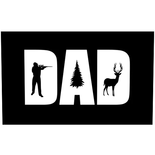 JMM Industries Dad Deer Hunting Vinyl Decal Sticker Car Window Bumper Premium Quality Print UV Resistant Laminate JMM00149WHT6 (White, 6-Inches)