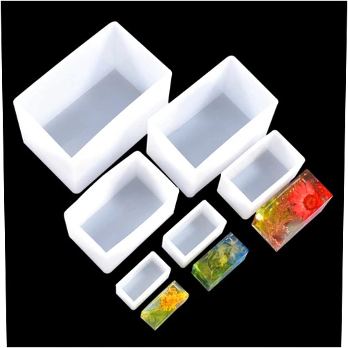 Rolin Roly 6Pcs Resin Cuboid Molds Rectangular Silicone Casting Moulds Reusable Epoxy Mould DIY Jewelry Craft Making for Home Decoration Resin Art Mould (6PCS Cuboid Molds)