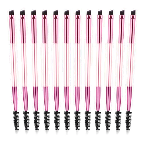 Vin Beauty 12 Pieces Dual-Ended Brow Brush, Eyebrow Brush, Angled Eye Brow Brush and Spoolie Brush, Shaping & Filling Eyebrows, Eyebrow Spoolie Brush,Brow Brush, for Precise Brow Brushing