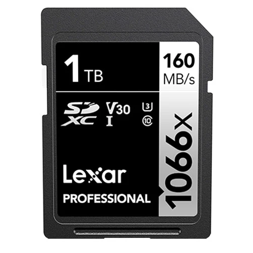 Lexar 1TB Professional 1066x SDXC Memory Card, UHS-I, C10, U3, V30, Full-HD & 4K Video, Up to 160MB/s Read, for DSLR and Mirrorless Cameras (LSD1066001T-BNNNU)