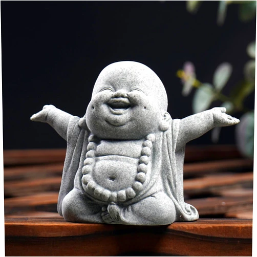 OwMell Japanese Jizo Monk Statue Praying, Buddha Jizo Statue Figurine Memorial Statue Aquarium Decoration for Garden Outdoor Ornament 2.6