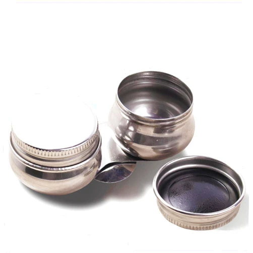 YIUIRUOI 1 Set Stainless Steel Art Oil Pot with Lid Leak Proof Drum Shape Oil Pot for Artists, Students, Drawing Enthusiasts Painting