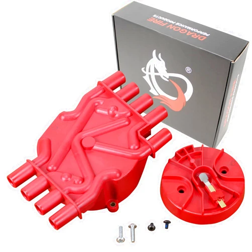 AIP Electronics DRAGON FIRE PERFORMANCE Heavy Duty Distributor Cap and Rotor Set Compatible Replacement With 1996-2002 Chevrolet GMC Express Suburban Savana Yukon 5.0L 5.7L 350 305 V8 Vortec Oem Fit CAP1010-DF