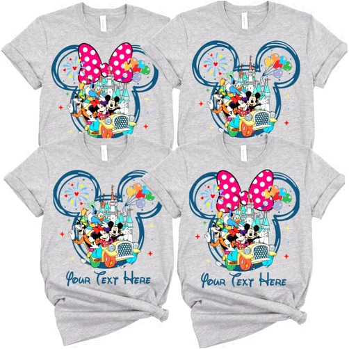 PuffinCraft Custom Mickey Minnie T-Shirts Family Matching Mouse Shirts Customizable Vacation Tee Personalized Birthday Squad T Shirts
