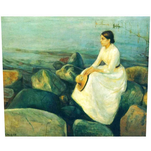 WDHBI HEKA Edvard Munch Poster Edvard Munch《Summer night》 Wall Art Edvard Munch Prints Modern Painting for Home Decor Picture 30x40cmx1 No Frame