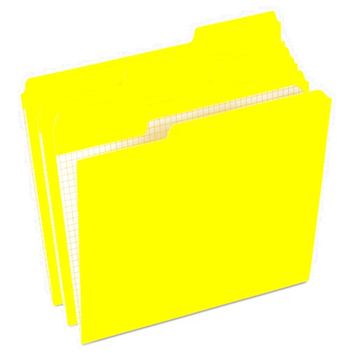 Pendaflex PFXR15213YEL - Double-Ply Reinforced Top Tab Colored File Folders