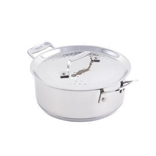Bon Chef 60000HF Stainless Steel Induction Bottom Cucina Casserole with Lid, Hammered Finish, 3 Quart Capacity, 11.4