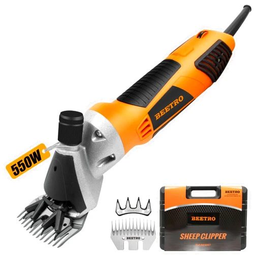BEETRO 550W Electric Professional Sheep Shears, Animal Grooming Clippers for Sheep Alpacas Goats and More, 6 Speeds Heavy Duty Farm Livestock Haircut, with an Extra Set of Shearing Blades
