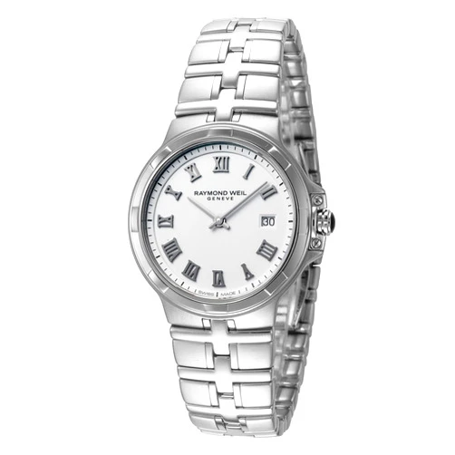RAYMOND WEIL Parsifal Women's Watch, Quartz, Roman Numerals, Stainless Steel Bracelet, 30mm (Model: 5180-ST-00300)