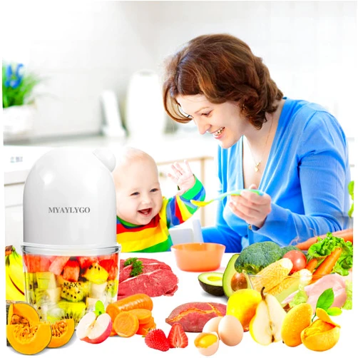 MYAYLYGO Baby Food Processor, MYAYLYGO Baby Food Maker Gift for Baby Food, Meat, Vegetable, Fruit, Baby Food Blender for Newborn Shower Gifts for Homemade Food&Purees
